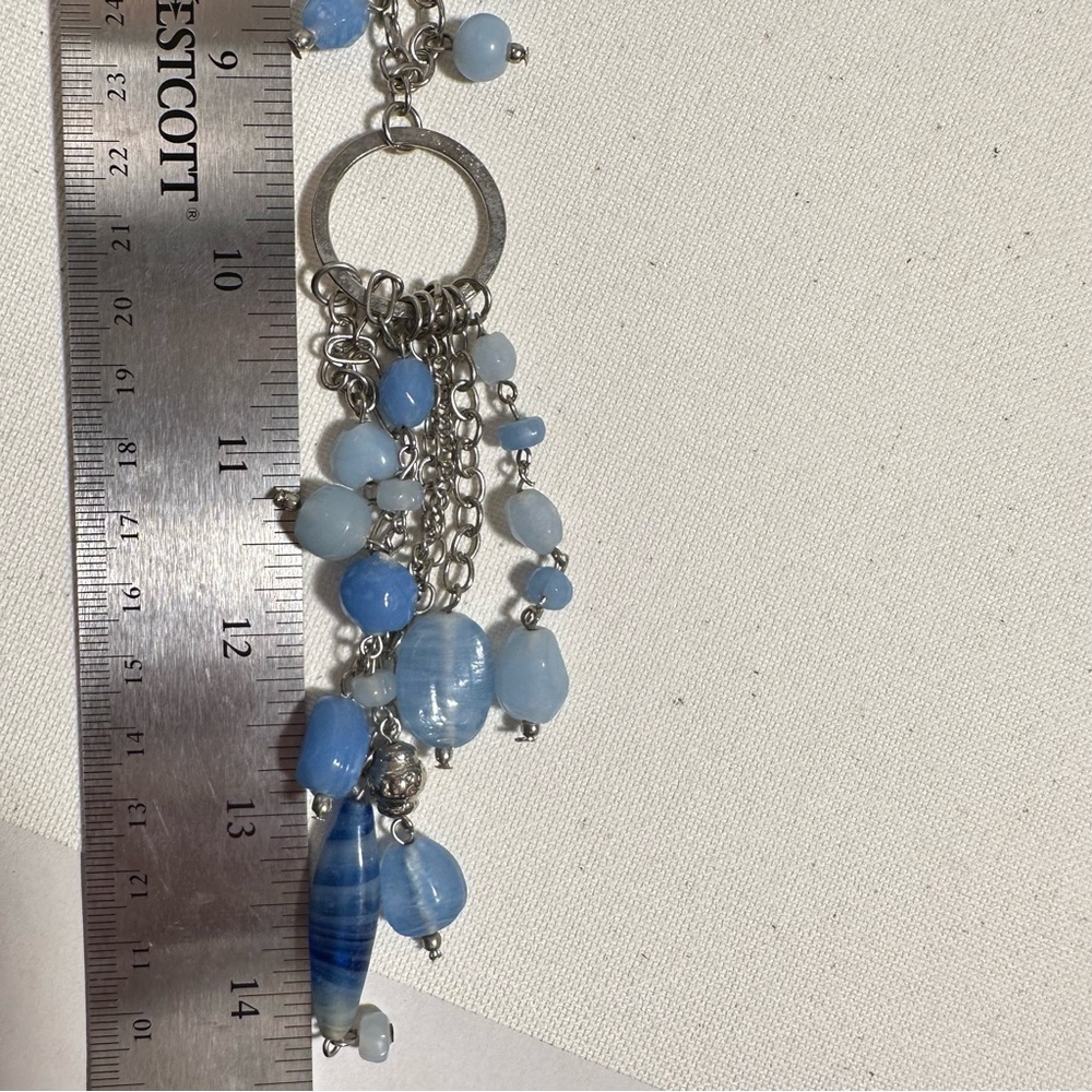 Light Blue Beaded Statement Necklace - image 4